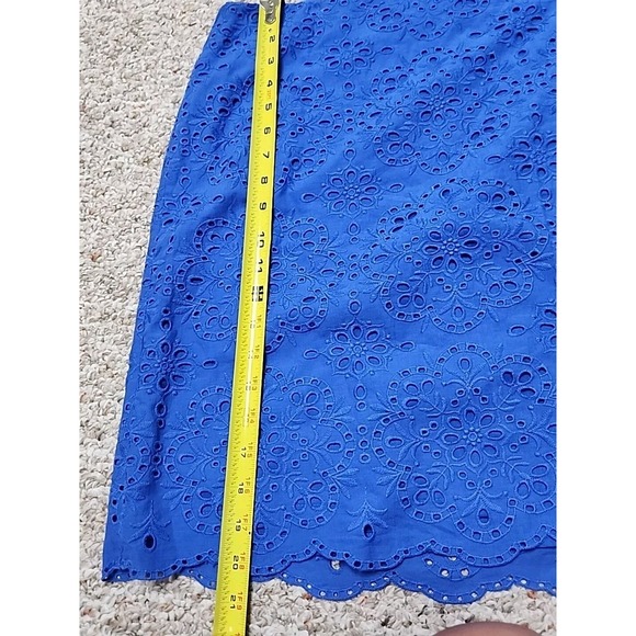 Talbots A-Line Skirt Women's Eyelet Royal Blue Sz 6 NWT cotton lined $109 32x20 - Picture 9 of 14